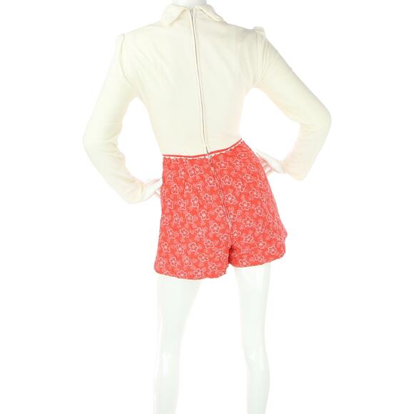 70s Vintage Evelyn Pearson Mod Go Go Floral Playsuit Jumpsuit Romper Shorts - Picture 2 of 5